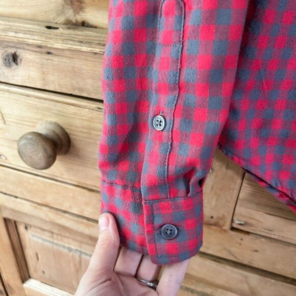 Women's Toad & Co Medium Dakotah Travel Shirt Plaid Flannel Button Down Pink‎ - Picture 5 of 11